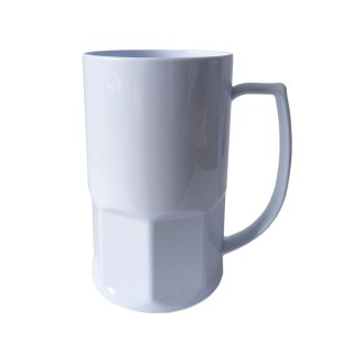Caneca de Chopp de Plástico Polímero com Base Trabalhada 500ml para Sublimação | Branca na Sulink