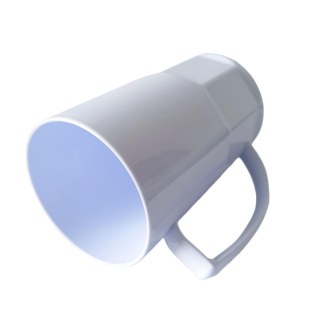 Caneca de Chopp de Plástico Polímero com Base Trabalhada 500ml para Sublimação | Branca na Sulink