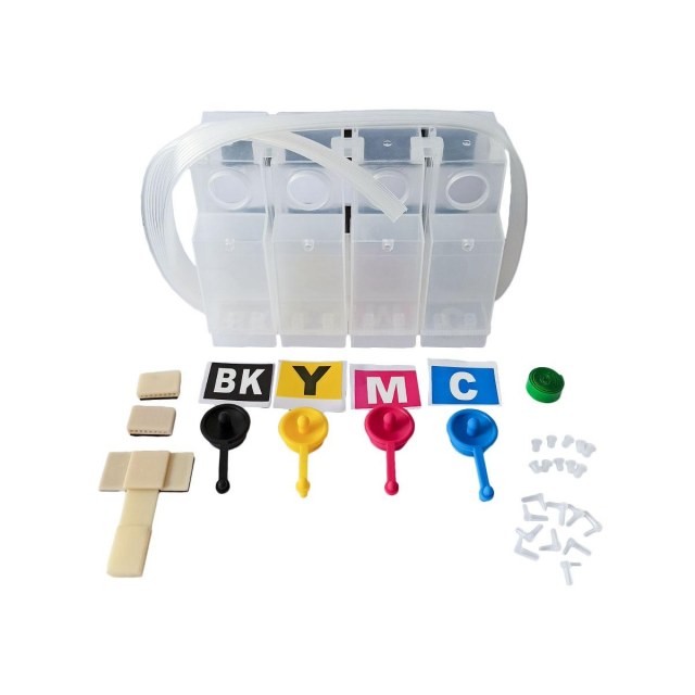 Reservatório Bulk Ink Light Transparente 4 Cores 250ml com Mangueira 8 Vias | Vazio
