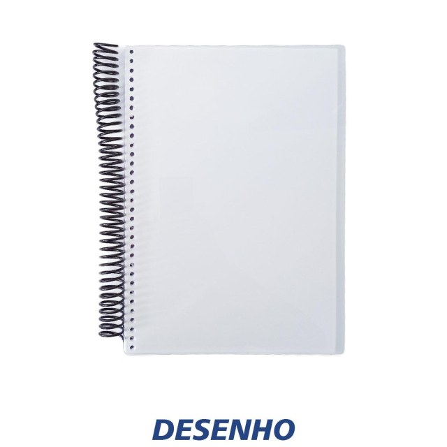 Caderno de Desenho A4 20x28cm com Capa Laminado PVC Branco para Sublimação (SE)