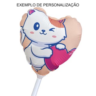 Foto Balão Formato Coração para Impressão Jato de Tinta Corante (A4) com Acessórios na Sulink