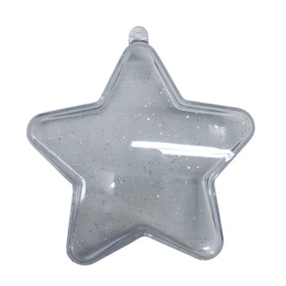 Estrela Acrílica 9cm com Glitter para Personalizar | Unidade na Sulink