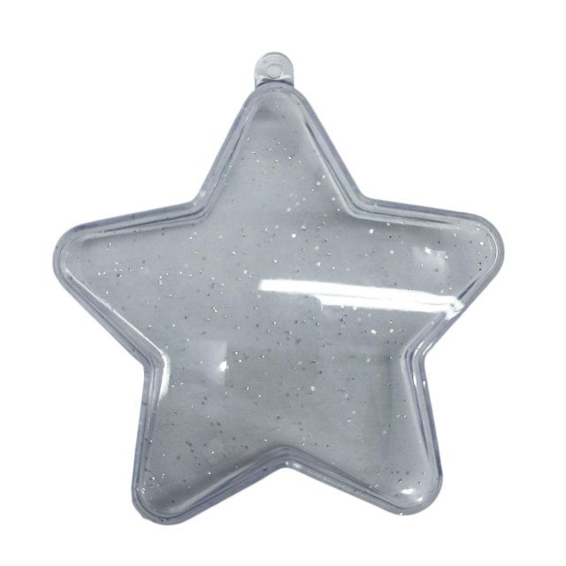 Estrela Acrílica 9cm com Glitter para Personalizar | Unidade na Sulink