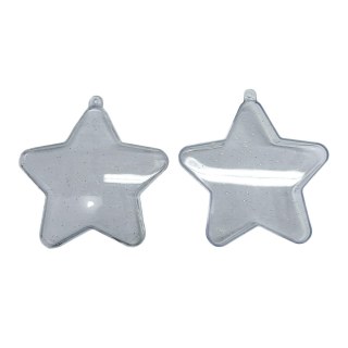Estrela Acrílica 9cm com Glitter para Personalizar | Unidade na Sulink