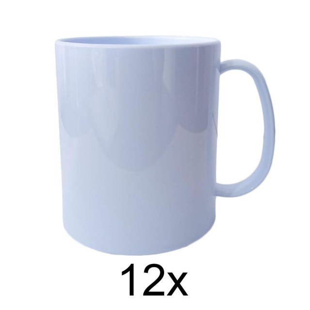 Caneca de Plástico Polímero 380ml para Sublimação (Modelo "S" 117g) Branca | 12 Unidades