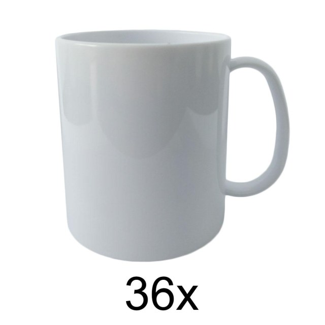 Caneca de Plástico Polímero 360ml para Sublimação (UDP Modelo "L") Branca | 36 Unidades