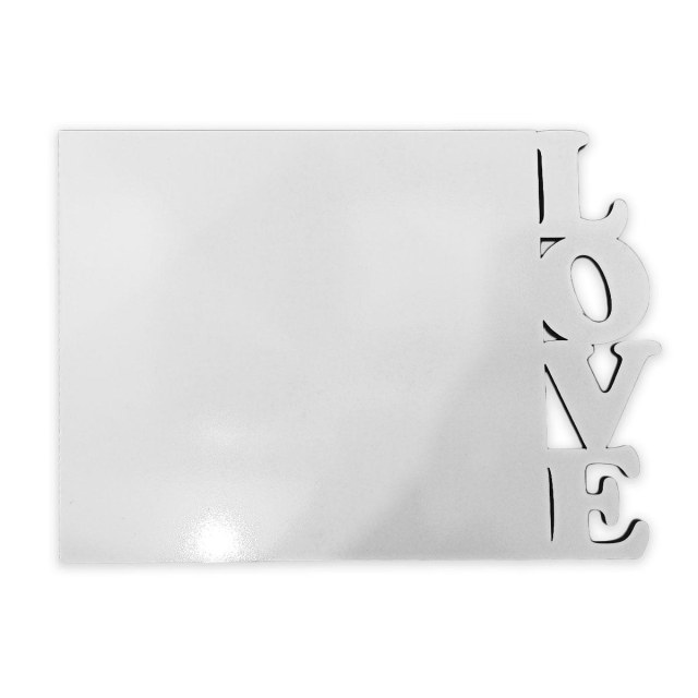 Quadro MDF Branco para Sublimação | 6mm | Retangular Love 20x28cm