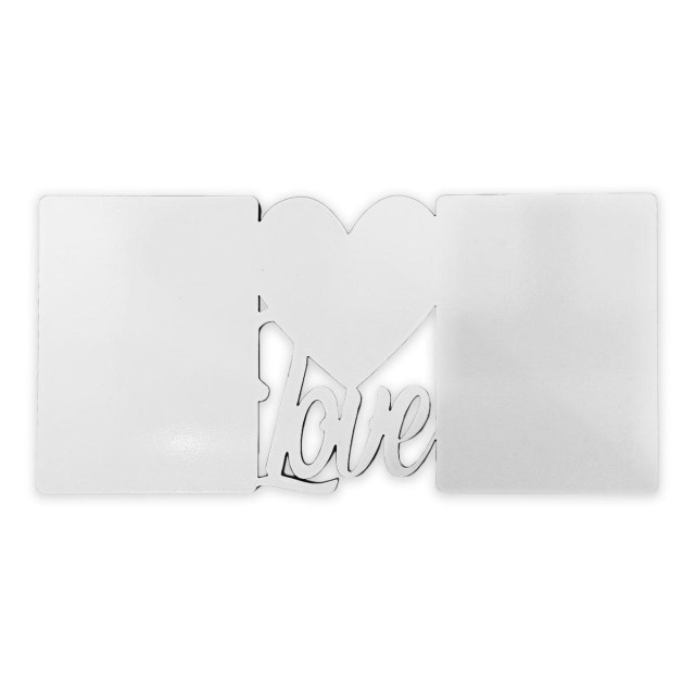 Quadro MDF Branco para Sublimação | 6mm | Love Duplo 13,5x28cm