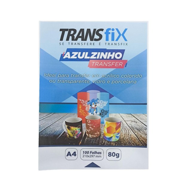 Papel Transfer Laser Azulzinho 80g - A4 (210x297mm) - Transfix | Pacote com 100 Folhas na Sulink