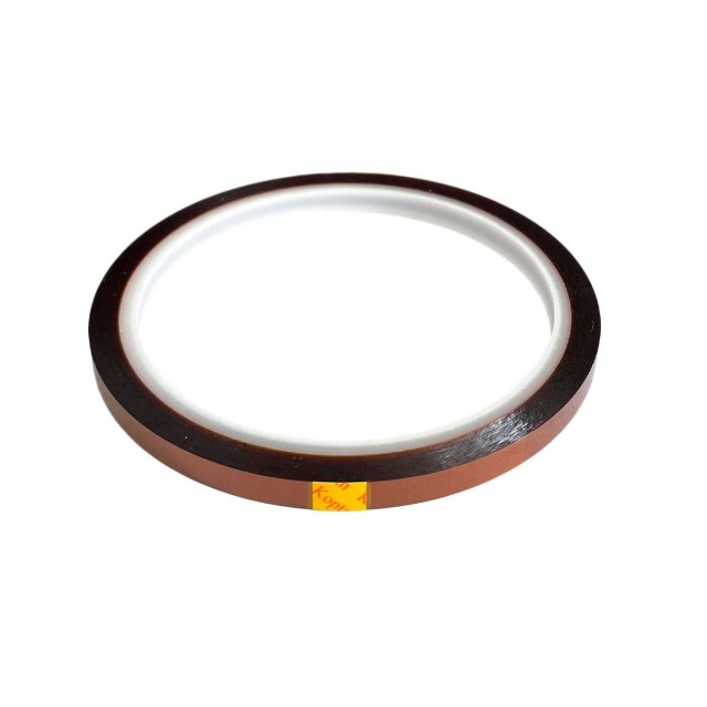 Fita Térmica de Poliamida Tipo Kapton Marrom/Laranja para Alta Temperatura | 6mm x 33 Metros