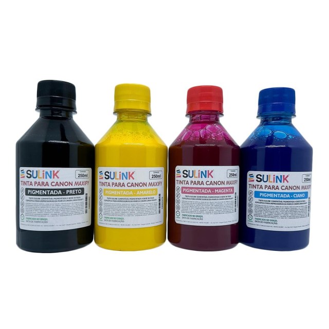 Tinta Sulink para Canon Maxify Pigmentada | Kit 1 Litro (250ml cada cor) na Sulink