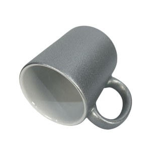 Caneca de Cerâmica Glitter Inteira Texturizada para Sublimação | Prata na Sulink