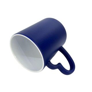Caneca de Cerâmica Mágica com Alça Coração para Sublimação | Azul na Sulink