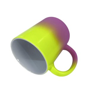 Caneca de Cerâmica Fluorescente Dual Color para Sublimação | Amarela/Rosa na Sulink