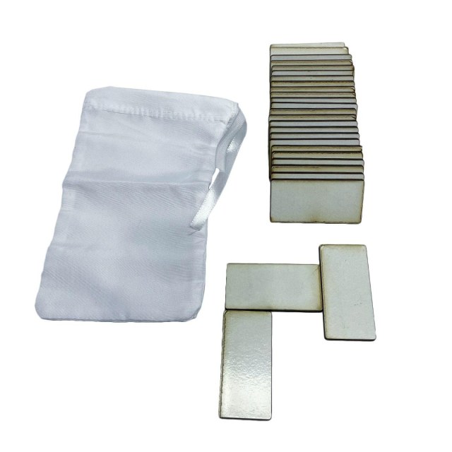 Dominó 28 Peças em MDF 3mm Branco para Sublimação (+ Saquinho) | Unidade