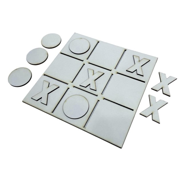 Jogo da Velha em MDF 3mm Branco para Sublimação | Unidade