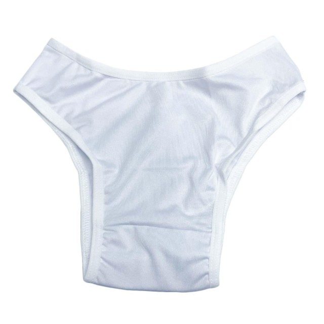Calcinha Tanga de Poliester Branco para Sublimação | Tamanho P
