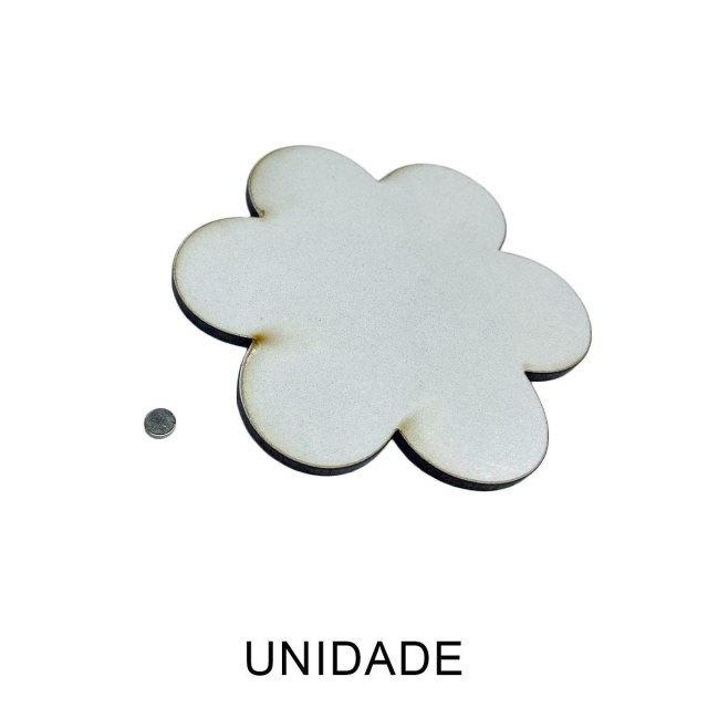 Imã de Geladeira em MDF 3mm Flor Branco para Sublimação (Imã para Colar) | Unidade na Sulink
