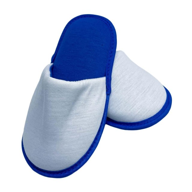 Pantufa Infantil para Sublimação | Tamanho: P (23/24/25) Branco / Azul Escuro