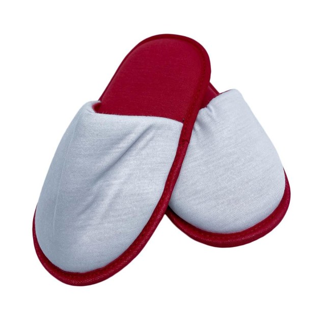 Pantufa Infantil para Sublimação | Tamanho: M (26/27/28) Branco / Vermelho