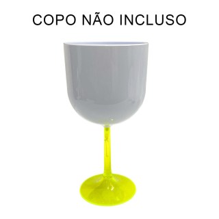 Pé para Taça Gin em Acrílico Amarelo Neon (ADP) | Unidade na Sulink
