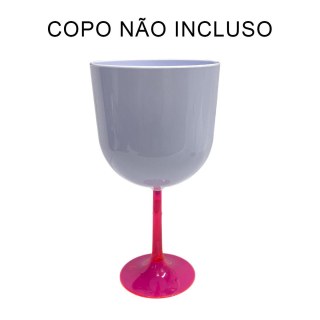 Pé para Taça Gin em Acrílico Rosa Neon (ADP) | Unidade na Sulink