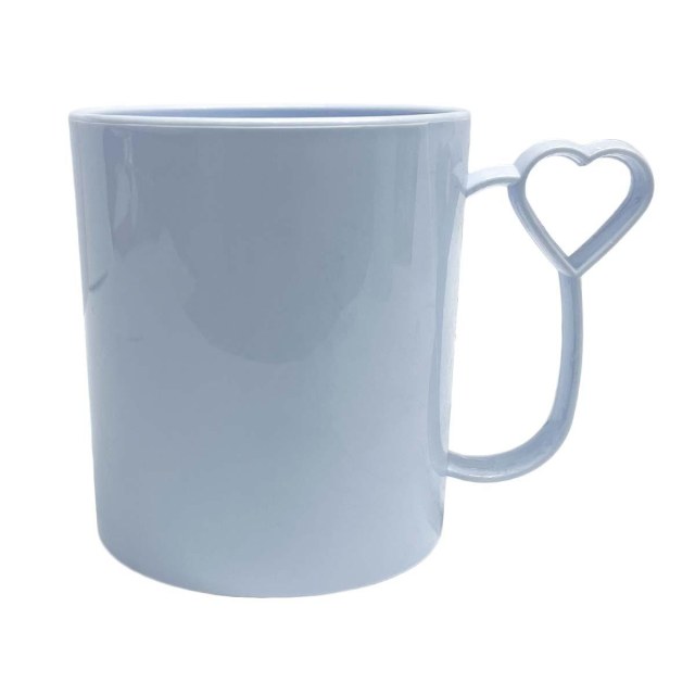 Caneca de Plástico Polímero 360ml Branca com Alça Coraçãozinho para Sublimação (ADP) | Unidade