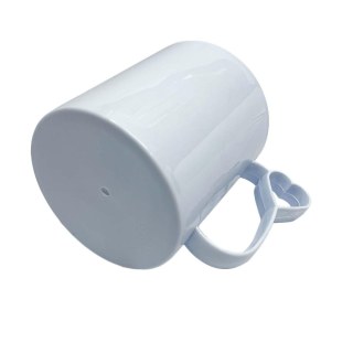 Caneca de Plástico Polímero 360ml Branca com Alça Coraçãozinho para Sublimação (ADP) | Unidade na Sulink
