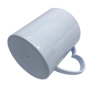 Caneca de Plástico Polímero 360ml Branca com Alça Coração para Sublimação (ADP) | Unidade na Sulink