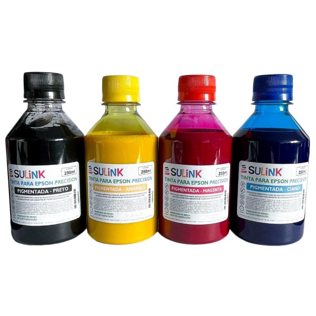 Tinta Sulink para Epson Precision Pigmentada | Kit 1 Litro (250ml de cada cor)