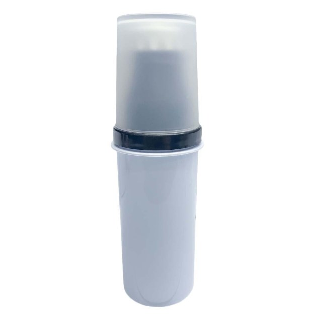 Garrafa de Plástico Polímero 650ml Branco Slin Preto para Sublimação (ADP) com Copo Translúcido | Unidade na Sulink