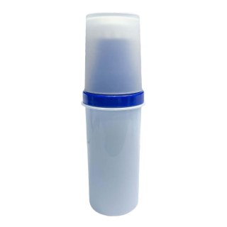 Garrafa de Plástico Polímero 650ml Branco Slin Azul Royal para Sublimação (ADP) com Copo Translúcido | Unidade na Sulink