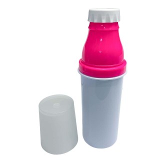 Garrafa de Plástico Polímero 650ml Branco Slin Rosa para Sublimação (ADP) com Copo Translúcido | Unidade na Sulink