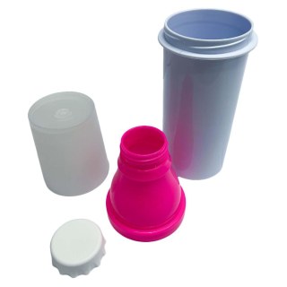 Garrafa de Plástico Polímero 650ml Branco Slin Rosa para Sublimação (ADP) com Copo Translúcido | Unidade na Sulink