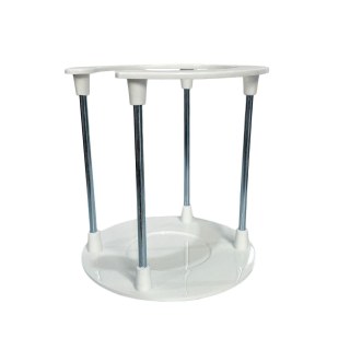 Torre Suporte para 2 Xícaras com Base/Topo em Polímero Branco e Haste de Metal (SM) | Unidade na Sulink