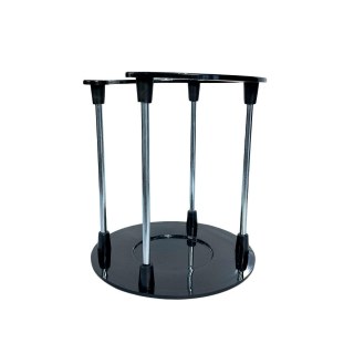 Torre Suporte para 2 Xícaras com Base/Topo em Polímero Preto e Haste de Metal (SM) | Unidade na Sulink