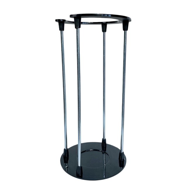 Torre Suporte para 4 Xícaras com Base/Topo em Polímero Preto e Haste de Metal (SM) | Unidade