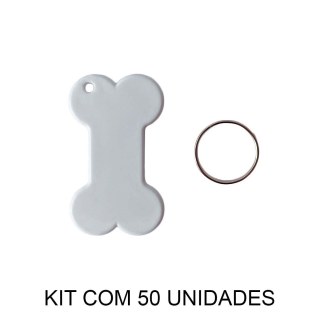 Chaveiro em Polímero Branco Osso Ossinho para Sublimação (SM) | Kit com 50 Unidades na Sulink