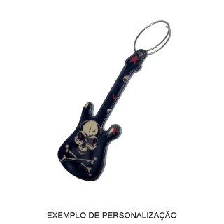 Chaveiro em Polímero Guitarra Branco para Sublimação (UDP) com Argola | Kit com 100 Unidades na Sulink