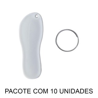 Chaveiro em Polímero Chinelo Branco para Sublimação (UDP) com Argola | Pacote com 10 Unidades na Sulink