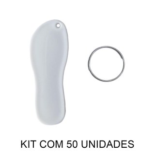 Chaveiro em Polímero Chinelo Branco para Sublimação (UDP) com Argola | Kit com 50 Unidades na Sulink