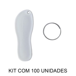 Chaveiro em Polímero Chinelo Branco para Sublimação (UDP) com Argola | Kit com 100 Unidades na Sulink