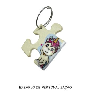 Chaveiro em Polímero Quebra-Cabeça Branco para Sublimação (UDP) com Argola | Pacote com 10 Unidades na Sulink