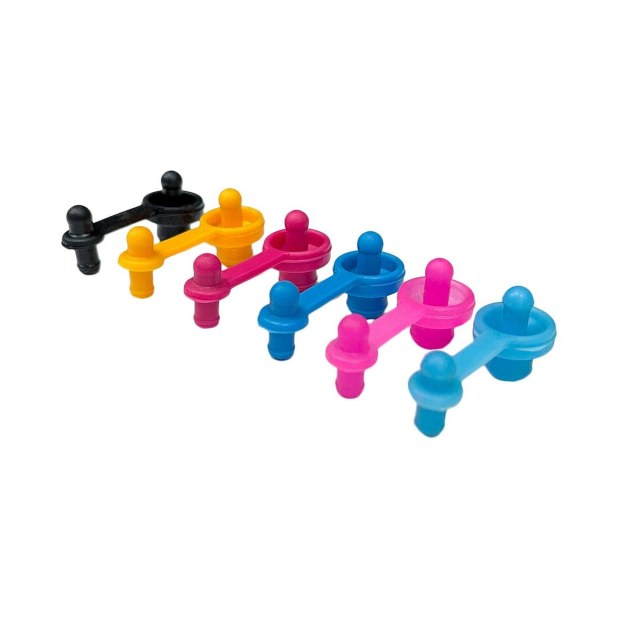 Tampões para o Reservatório Bulk Ink | Modelo 1 | Kit 6 Cores (Preto, Amarelo, Magenta, Ciano, Magenta Light, Ciano Light)