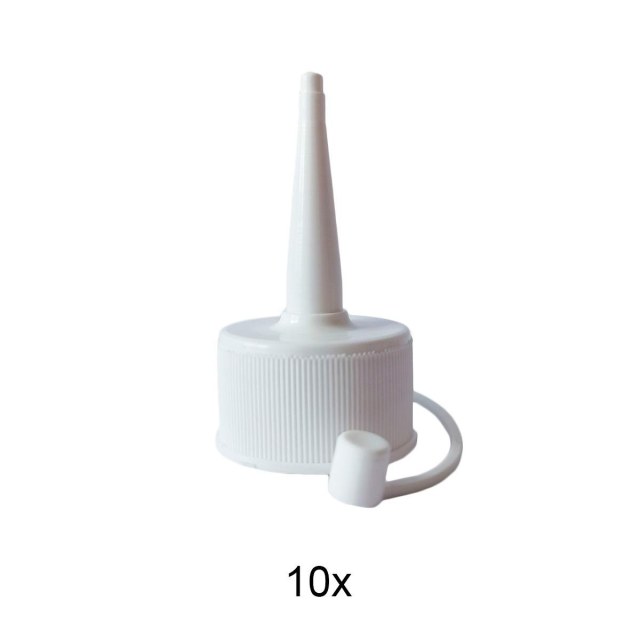 Bico Aplicador para Frascos Pet Boca 28mm - Branco | Pacote com 10 Unidades na Sulink