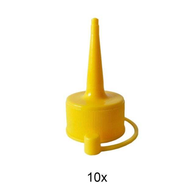 Bico Aplicador para Frascos Pet Boca 28mm - Amarelo | Pacote com 10 Unidades na Sulink