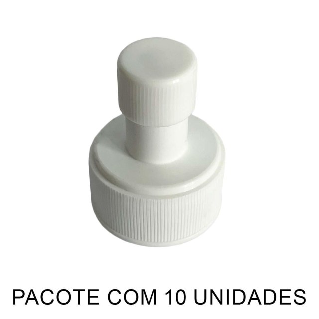 Tampa Bico Fit para Frascos Pet Boca 28mm - Branco | Pacote com 10 Unidades