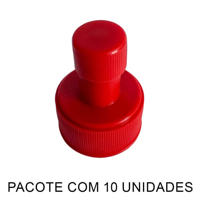 Tampa Bico Fit para Frascos Pet Boca 28mm - Vermelho (Magenta) | Pacote com 10 Unidades