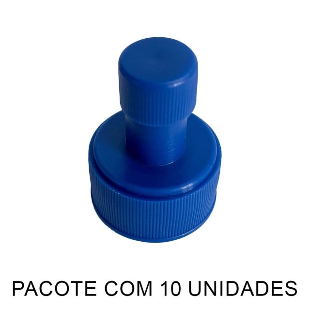 Tampa Bico Fit para Frascos Pet Boca 28mm - Azul (Ciano) | Pacote com 10 Unidades