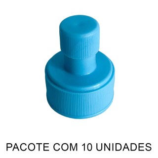 Tampa Bico Fit para Frascos Pet Boca 28mm - Azul Claro (Ciano Light) | Pacote com 10 Unidades na Sulink